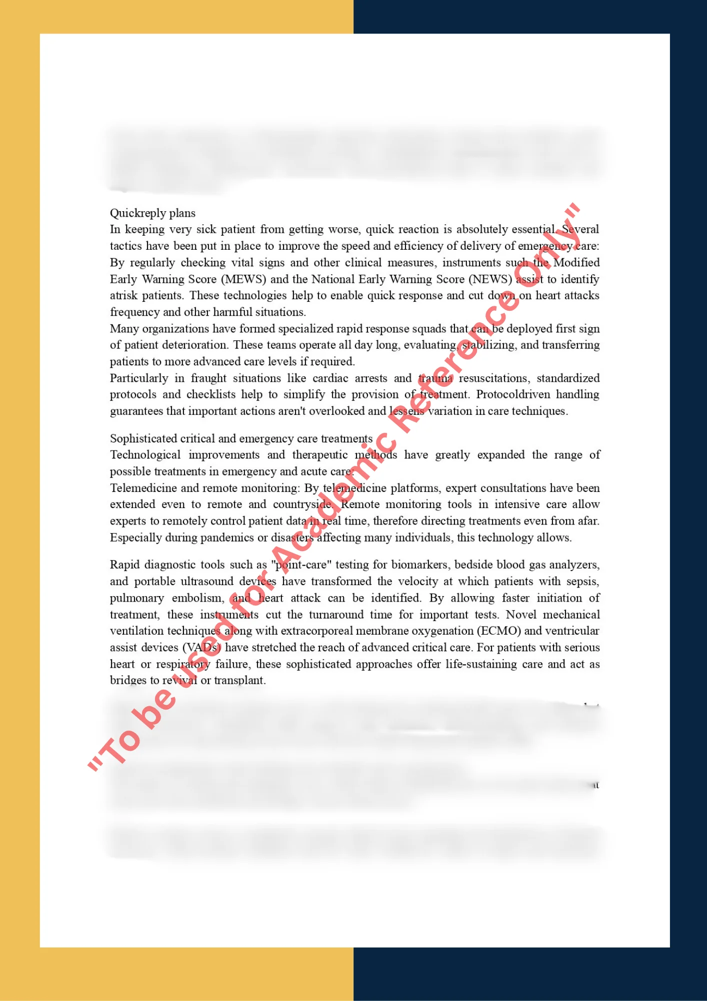 Assignment Sample On NURS 720 – Critical Care Nursing and Emergency Medicine 1